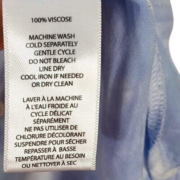 Beach Lunch Lounge Button Top Blue White Small Collar Hi Lo Cloud Sleeveless - Picture 6 of 6